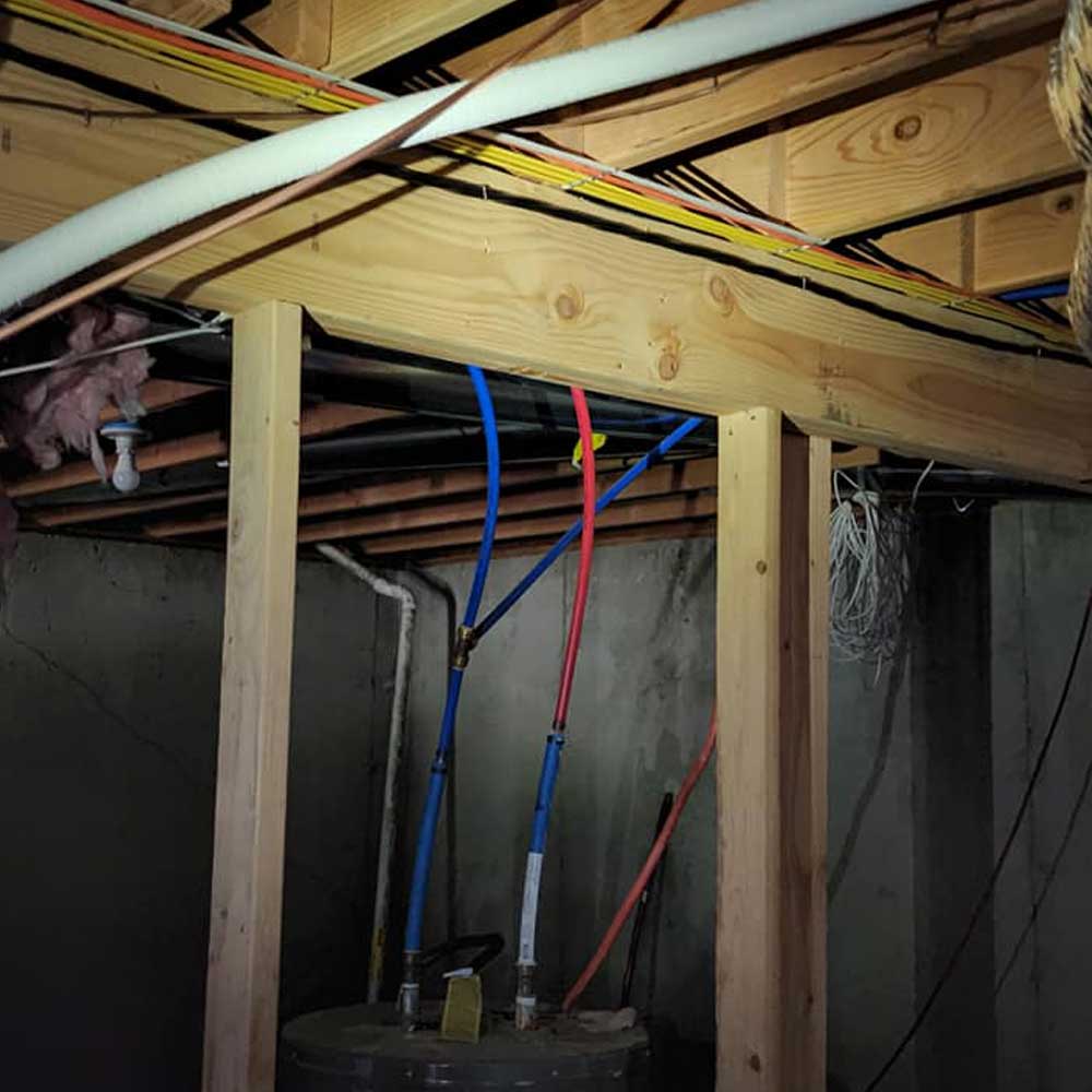Wires in crawlspace hanging